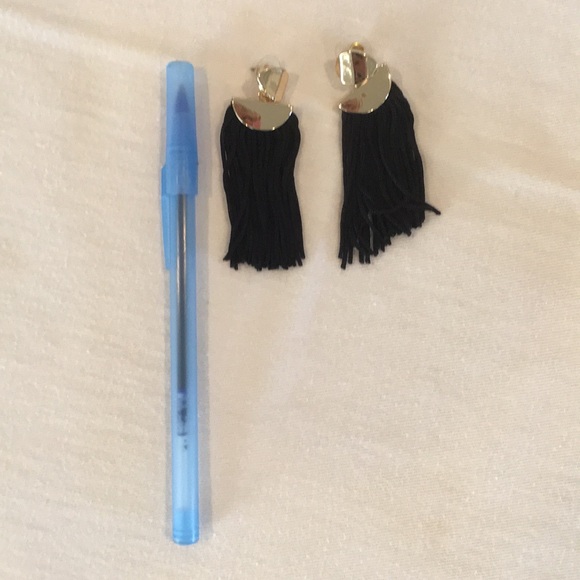 Saks Fifth Avenue OFF Black Tassel Earrings - Picture 4 of 4
